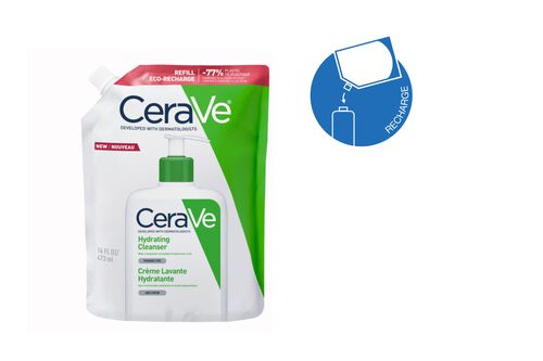 Cr&egrave;me Lavante Hydratante Eco Recharge Peaux Normales &agrave; S&egrave;ches - BRI CeraVe Acn&eacute; et Nettoyants | L'Or&eacute;al Dermatological Beauty Partner Shop