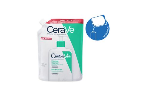 Gel Moussant Eco Recharge Peaux Normales &agrave; Grasses - BRI CeraVe Acn&eacute; et Nettoyants | L'Or&eacute;al Dermatological Beauty Partner Shop