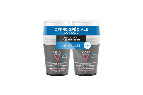 2x Vichy Homme D&eacute;odorants bille 48H anti-irritation - Coffrets & Lots | L'Or&eacute;al Dermatological Beauty Partner Shop