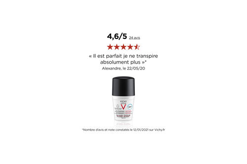 D&eacute;odorant Vichy Homme 48H anti-transpirant anti-traces - BRI Vichy D&eacute;odorants Unitaires | L'Or&eacute;al Dermatological Beauty Partner Shop